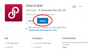 find the job you want to apply for on linkedin